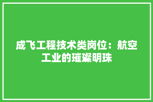 成飞工程技术类岗位：航空工业的璀璨明珠 中式风格装饰