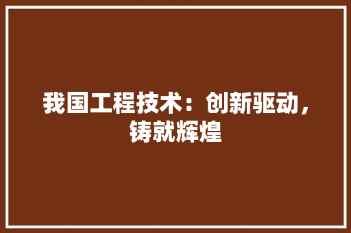 我国工程技术：创新驱动，铸就辉煌 中式风格装饰