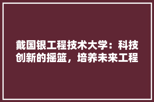 戴国银工程技术大学：科技创新的摇篮，培养未来工程师的殿堂 中式风格装饰