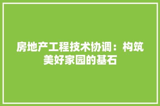 房地产工程技术协调：构筑美好家园的基石 中式风格装饰