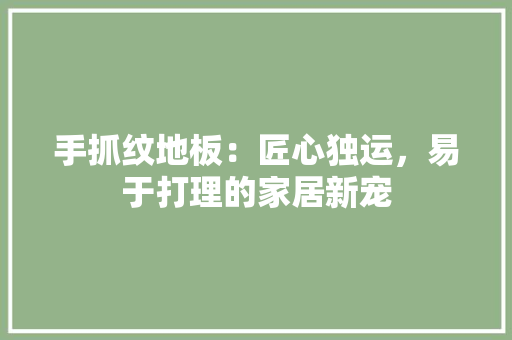 手抓纹地板：匠心独运，易于打理的家居新宠 中式风格装饰