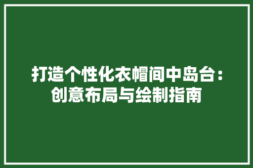 打造个性化衣帽间中岛台：创意布局与绘制指南
