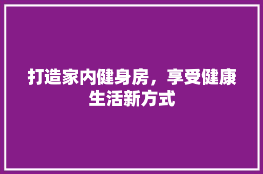 打造家内健身房，享受健康生活新方式 室内设计