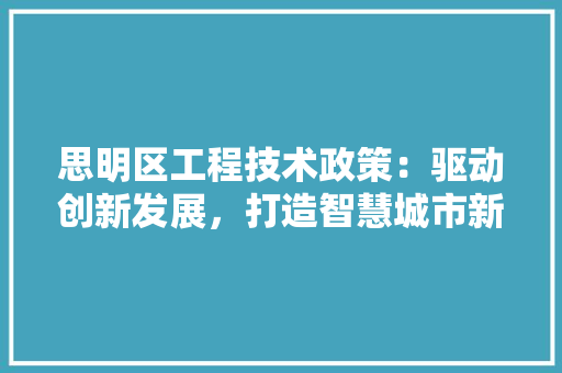 思明区工程技术政策：驱动创新发展，打造智慧城市新标杆 中式风格装饰