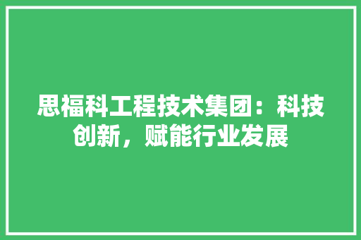 思福科工程技术集团：科技创新，赋能行业发展 中式风格装饰
