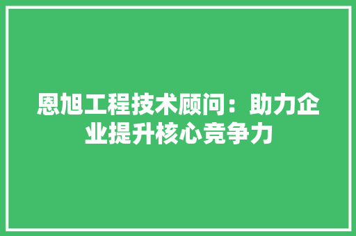 恩旭工程技术顾问：助力企业提升核心竞争力 中式风格装饰