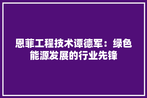 恩菲工程技术谭德军：绿色能源发展的行业先锋 中式风格装饰