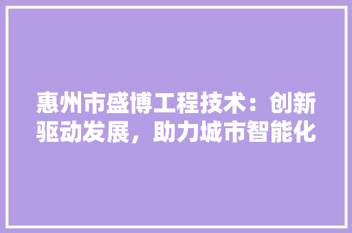 惠州市盛博工程技术：创新驱动发展，助力城市智能化建设 中式风格装饰