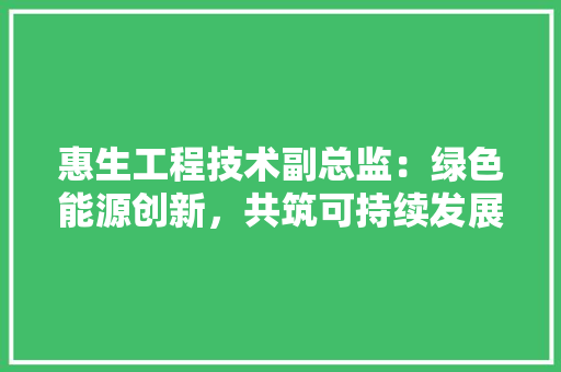 惠生工程技术副总监：绿色能源创新，共筑可持续发展未来 中式风格装饰