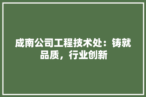 成南公司工程技术处：铸就品质，行业创新 中式风格装饰