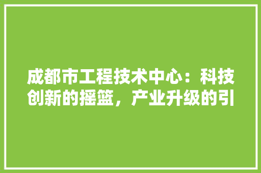 成都市工程技术中心：科技创新的摇篮，产业升级的引擎 中式风格装饰