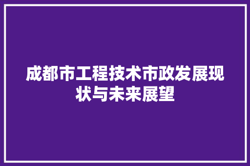 成都市工程技术市政发展现状与未来展望 中式风格装饰