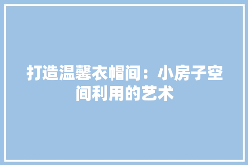打造温馨衣帽间：小房子空间利用的艺术