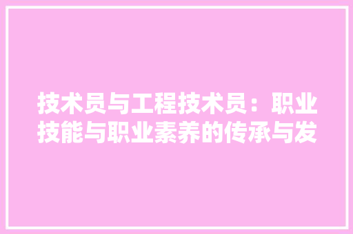 技术员与工程技术员：职业技能与职业素养的传承与发展 室内设计