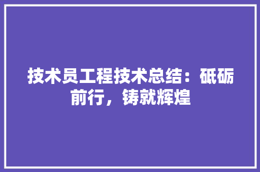 技术员工程技术总结：砥砺前行，铸就辉煌 室内设计