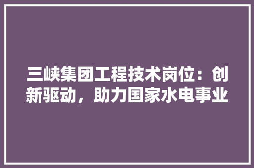 三峡集团工程技术岗位：创新驱动，助力国家水电事业腾飞 现代风格装饰