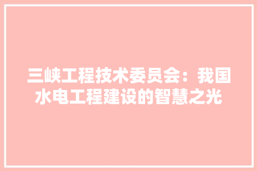 三峡工程技术委员会：我国水电工程建设的智慧之光 现代风格装饰