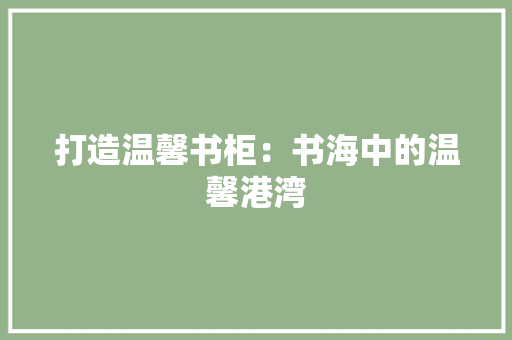 打造温馨书柜：书海中的温馨港湾 室内设计