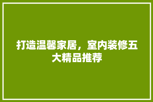 打造温馨家居，室内装修五大精品推荐 室内设计