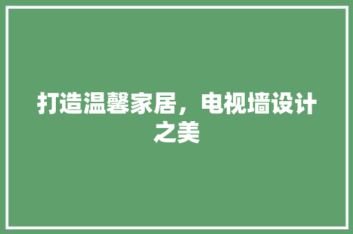 打造温馨家居，电视墙设计之美 室内设计