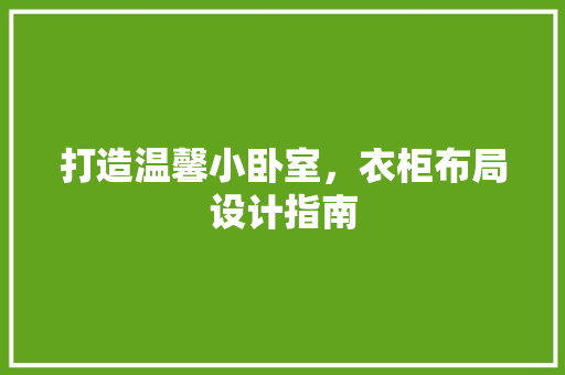 打造温馨小卧室，衣柜布局设计指南 室内设计