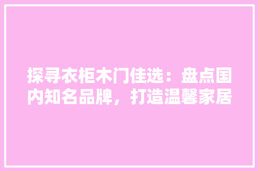 探寻衣柜木门佳选：盘点国内知名品牌，打造温馨家居空间