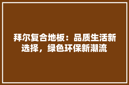 拜尔复合地板：品质生活新选择，绿色环保新潮流 室内设计