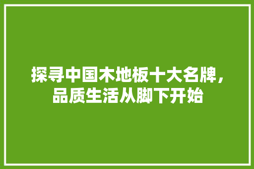 探寻中国木地板十大名牌，品质生活从脚下开始 室内设计