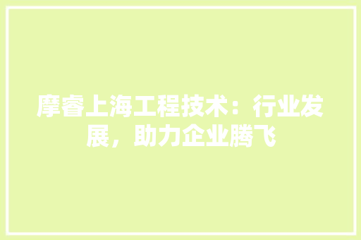 摩睿上海工程技术：行业发展，助力企业腾飞 室内设计