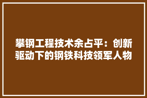攀钢工程技术余占平：创新驱动下的钢铁科技领军人物 室内设计