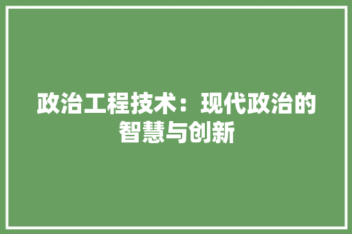 政治工程技术：现代政治的智慧与创新 室内设计
