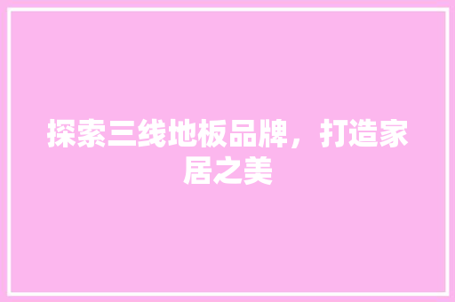 探索三线地板品牌，打造家居之美 室内设计