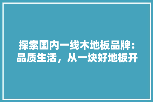探索国内一线木地板品牌：品质生活，从一块好地板开始 室内设计