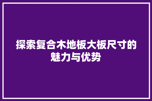 探索复合木地板大板尺寸的魅力与优势 室内设计