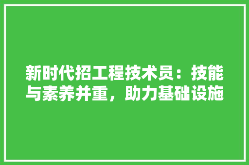 新时代招工程技术员：技能与素养并重，助力基础设施建设 室内设计