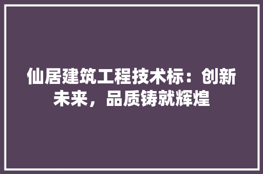 仙居建筑工程技术标：创新未来，品质铸就辉煌 家居装修