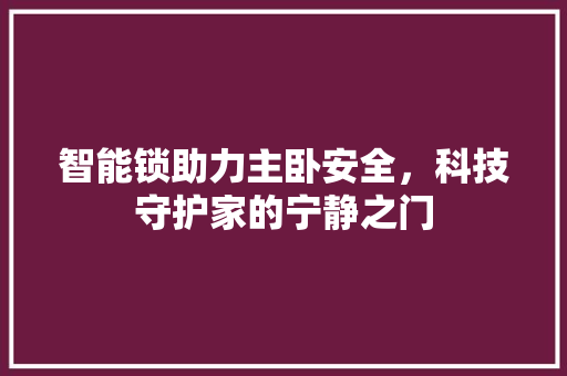 智能锁助力主卧安全，科技守护家的宁静之门 室内设计