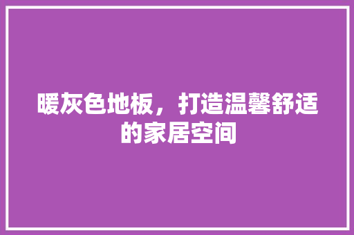暖灰色地板，打造温馨舒适的家居空间 室内设计