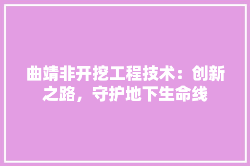 曲靖非开挖工程技术：创新之路，守护地下生命线 室内设计