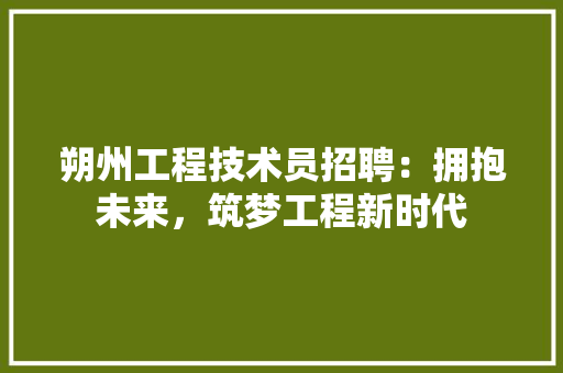 朔州工程技术员招聘：拥抱未来，筑梦工程新时代 室内设计