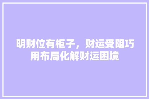 明财位有柜子，财运受阻巧用布局化解财运困境 室内设计