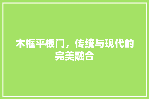 木框平板门，传统与现代的完美融合
