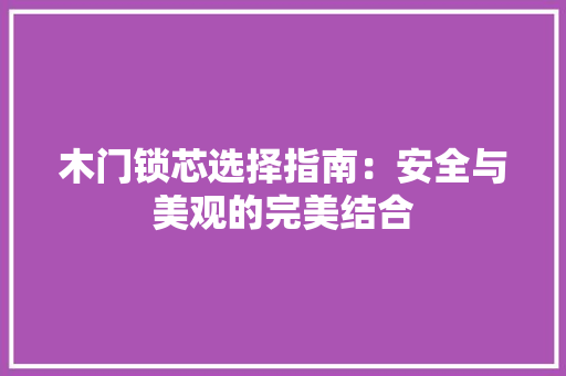 木门锁芯选择指南：安全与美观的完美结合