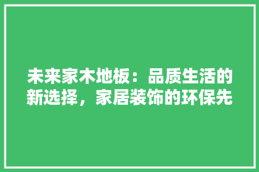 未来家木地板：品质生活的新选择，家居装饰的环保先锋 室内设计