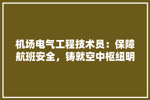 机场电气工程技术员：保障航班安全，铸就空中枢纽明珠
