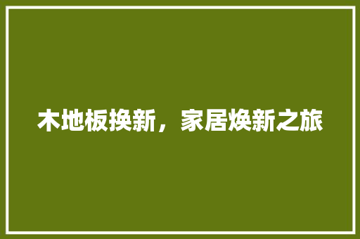 木地板换新，家居焕新之旅 室内设计