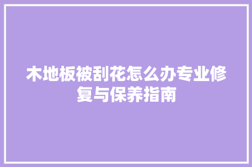 木地板被刮花怎么办专业修复与保养指南 室内设计