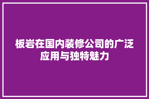 板岩在国内装修公司的广泛应用与独特魅力 室内设计