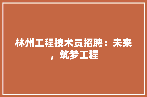 林州工程技术员招聘：未来，筑梦工程 室内设计