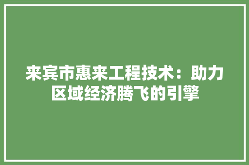 来宾市惠来工程技术：助力区域经济腾飞的引擎 室内设计
